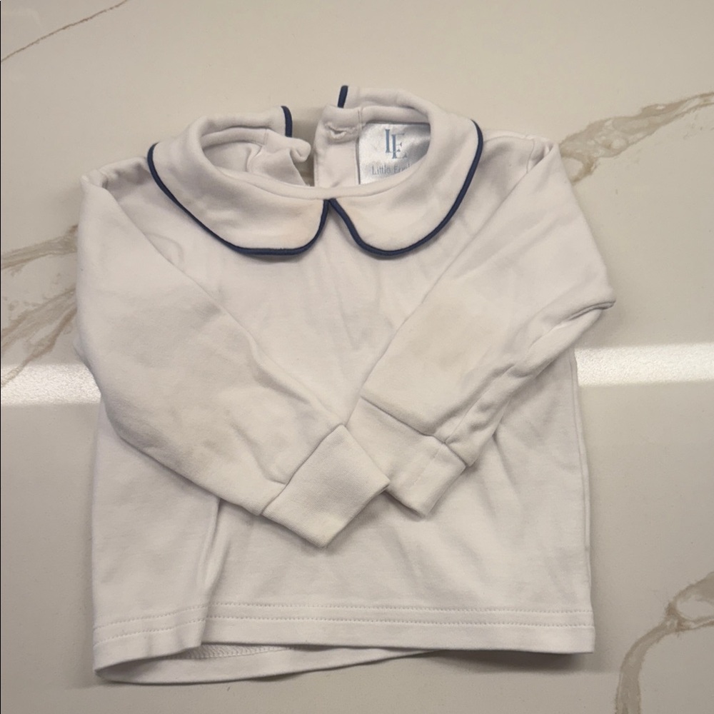 Little English Long SleeveShirt with Navy Trim